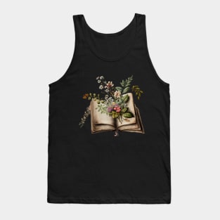 Book lover floral motif Tank Top